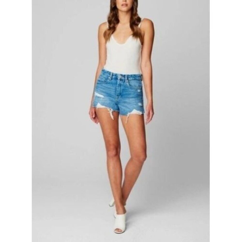 Blank NYC Shorts Womens 26 The Barrow Vintage High Rise Distressed Boho Beachy